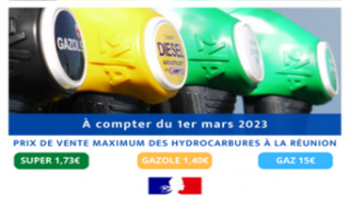 Prix de vente maximum des hydrocarbures mars 2023 La Réunion